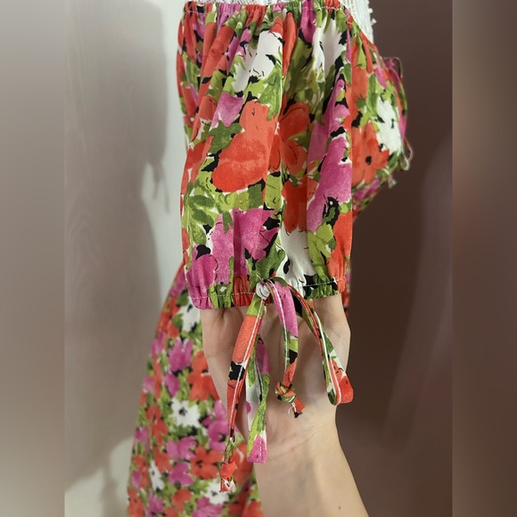 SHOWPO Octavia Dress in Pink - Off the Shoulder Floral Summer Dress - Picture 6 of 10